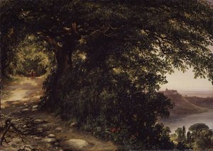 冈多菲堡在罗马附近的景色，1836年