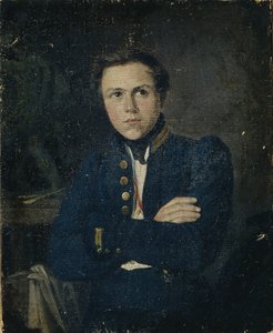 雕塑家亚历山大-伊万诺维奇-捷列别诺夫的肖像 1812-1859年，1835年 作者 米哈伊尔·伊万诺维奇·斯科蒂
