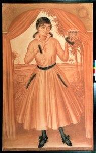 艺术家妻子的肖像--亚历山大-叶夫根尼耶维奇-雅科夫列夫（1887-1938 年）的作品，纸上黑色粉笔和红色粉笔，约 1917 年，20 世纪俄罗斯艺术，现代主义--圣彼得堡俄罗斯国家博物馆