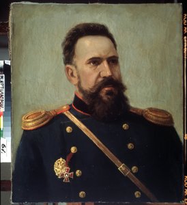 "士兵兼工程师谢尔盖-莫辛（1849-1902 年）的肖像，莫辛-纳甘步枪（Mosin Nagant）的发明者。Mikhail Gerets（1900-1942 年）的绘画作品，1941 年，圣彼得堡国家中央炮兵博物馆 作者 米哈伊尔·彼得罗维奇·格瑞茨