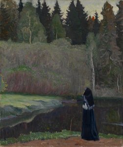 夜莺在唱歌，1918年 作者 米哈伊尔·瓦西里耶维奇·内斯特罗夫