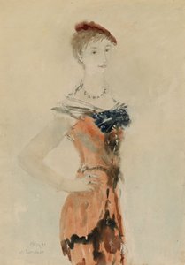 戴红色贝雷帽的女士，1935年 作者 米哈伊尔·谢诺丰托维奇·索科洛夫