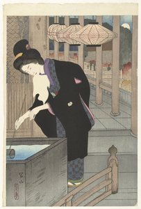 参观清水寺
清水模式（标题见实物）
京都名胜新选第一辑。(系列标题） 作者 水山三木