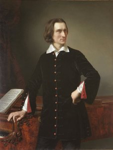 匈牙利作曲家、钢琴家弗朗茨-李斯特（1811-1886 年）肖像 - 弗朗茨-李斯特肖像 - 米克洛斯-巴拉巴斯（1810-1898 年）绘画，1847 年 布达佩斯匈牙利国家博物馆