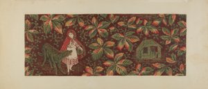 印刷的纺织品，约1940年。 作者 米尔德里德·福特