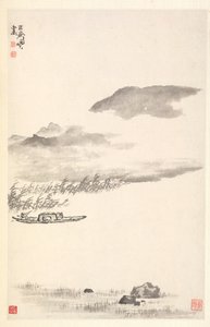 河流景观，1788年。 作者 敏珍