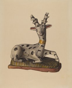 粉笔鹿，约 1938 年（水彩画）