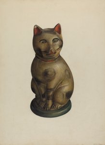 啪啪啪。德国坐姿粉笔猫 作者 米娜·洛瑞