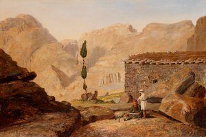 西奈山顶与以利亚礼拜堂，1844年后。