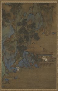 在16至17世纪的水边亭享受微风