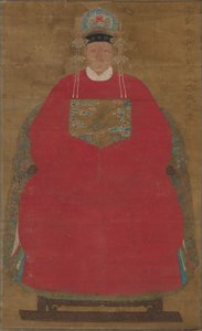 韩妮芳女士（绢本水墨设色挂轴） 作者 明代中文学校