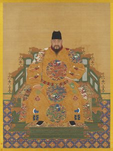 明英宗肖像（1427-1464 年）（绢本设色水墨挂轴） 作者 明代中文学校