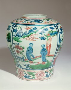 Swatow多色卵形罐，16世纪晚期（陶瓷）