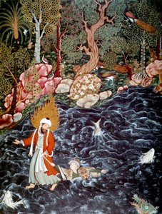 先知以利亚拯救努尔-阿德-达尔王子，1562-1577。   作者 我赛义德阿里