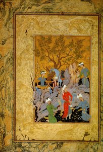 山上的王子霍金聚会》，约1575年。   作者 米尔扎阿里