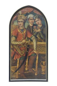 萨桑的霍尔米兹德四世（布面油画） 作者 米尔扎·巴巴（Mirza Baba）