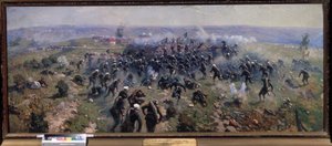 俄土战争：1877 年 10 月 24 日的戈尔尼-杜布尼克战役。米特罗凡-鲍里索维奇-格雷科夫（1882-1934 年）的画作，布面油画
