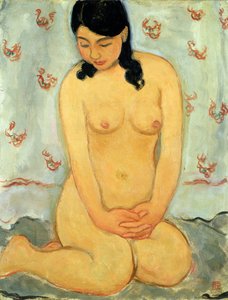裸体坐像（布面油画）