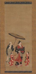 游行中的歌妓，1730年代末至1740年代初。 作者 宫川一章