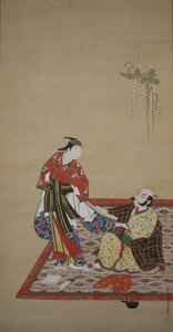 武士和若水布施到若水，18世纪初。 作者 宫川一章