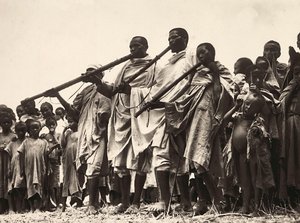 在法西斯时代建立一个帝国。阿比西尼亚的音乐家们，1936年5月9日（黑白照片）。 作者 莫迪斯蒂诺·巴尔迪内蒂
