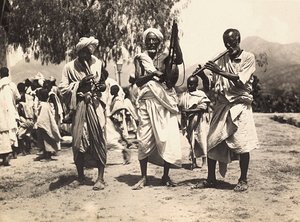 在法西斯时代建立一个帝国：哈布音乐家，1936年5月9日（黑白照片）。 作者 莫迪斯蒂诺·巴尔迪内蒂