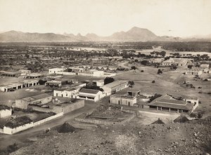 在法西斯时代建立一个帝国：阿戈达特的景色，1936年5月9日（黑白照片）。 作者 莫迪斯蒂诺·巴尔迪内蒂