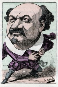 弗朗索瓦-皮埃尔-维拉雷（1830-1896）的肖像，1863年至1882年间在Touchatout的 "Le Trombinoscope "歌剧中担任男高音，1882年由B. Moloch创作的漫画（1849-1909）。私人收藏。 作者 主宰