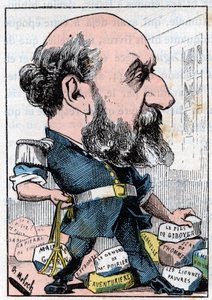纪尧姆-维克多-奥吉尔（1820-1889）法国剧作家的肖像。 作者 主宰