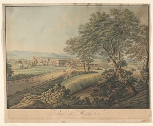 威斯巴登的视图 Vue de Wiesbaden（物体上的标题） 作者 Monogrammist DS（雕刻师）