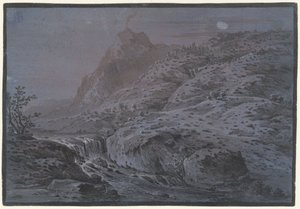 月光下的火山景观 作者 IAP的会标IAR