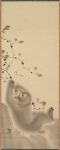猴子挂在树枝上，1780年。 作者 森创泉