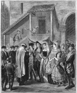 1869年在德国举行的犹太人婚礼。