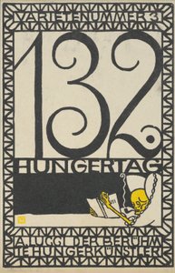 综艺第3幕：第132个禁食日，著名饥饿艺术家A. Lucci Varietenummer 3: 1..., 1907年。 作者 莫里茨荣格