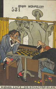 维也纳咖啡馆：国际象棋选手 维也纳咖啡馆：国际象棋选手，1911年。 作者 莫里茨荣格