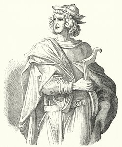 Walther von der Vogelweide，中高级德语抒情诗人（雕刻）。 作者 莫里茨·路德维希·冯·施温德