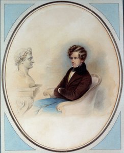 罗马国王拿破仑二世，莱希施塔特公爵（1811-1832），拿破仑一世皇帝（1769-1821）的儿子，在其父亲的半身像前的画像 莫里茨-迈克尔-达芬格（1790-1849）19世纪私人收藏