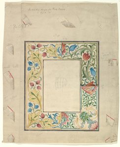 框的刺绣设计，编号098，1875年后。 作者 莫里斯公司