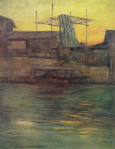 大阪的后运河》，约1887年，1901年 作者 莫蒂默·卢丁顿·门佩斯