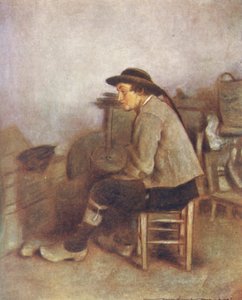 一名农场工人（彩色石版印刷） 作者 Mortimer Ludington Menpes