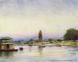 汉普顿宫，来自河流 作者 Mortimer Ludington Menpes