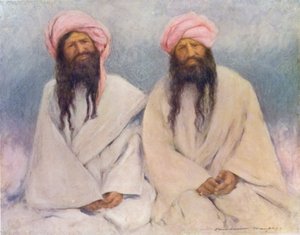 两个俾路支酋长（彩色石版画） 作者 Mortimer Ludington Menpes