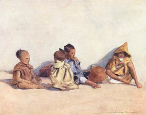 世界儿童：摩尔人，在玩耍（彩色石印版） 作者 Mortimer Ludington Menpes