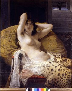克娄巴特拉 (-69 - -30)。 莫塞·比安奇（Mosè Bianchi）的绘画。 19 世纪。米兰市民艺术收藏