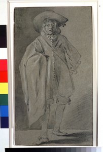 自画像，约 1660 年（纸上灰彩画）