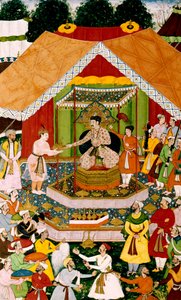1590-95年在Dipalpur的Akbar和Azim Khan 作者 莫卧儿学校