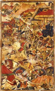 战斗场景c。 1590 作者 莫卧儿学校