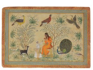 花园中的贵族女人，约1740年 作者 莫卧儿学校