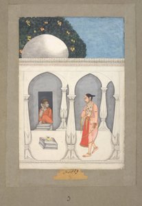 Muhammad Faqirullah Khan 参观赛维特神庙的女士，约 1750 年（纸面水粉画） 作者 穆罕默德·法吉鲁拉·汗