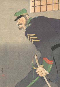 印刷品，[带剑的士兵]，约1906年。 作者 宗像